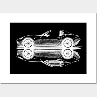 My sketch of the open and closed Japanese convertible roadster coupe car Posters and Art